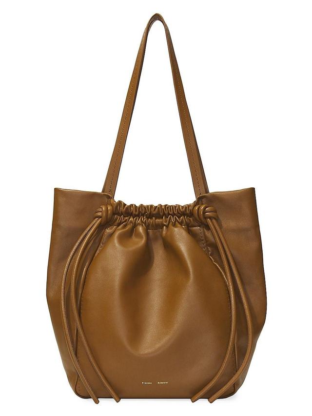 Womens Drawstring Leather Tote Product Image