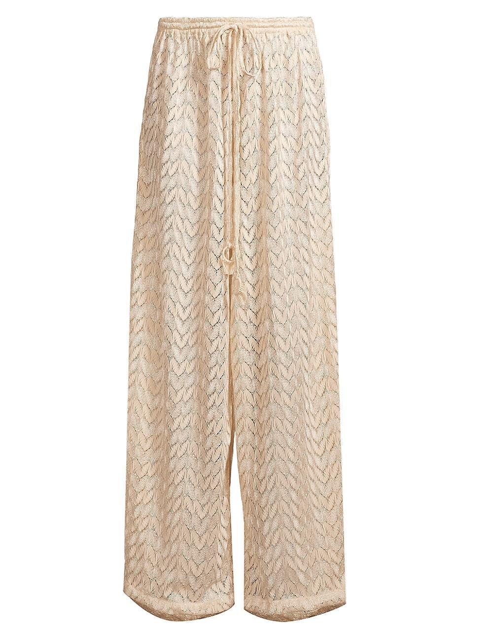 Eve Crochet Wide-Leg Pants Product Image