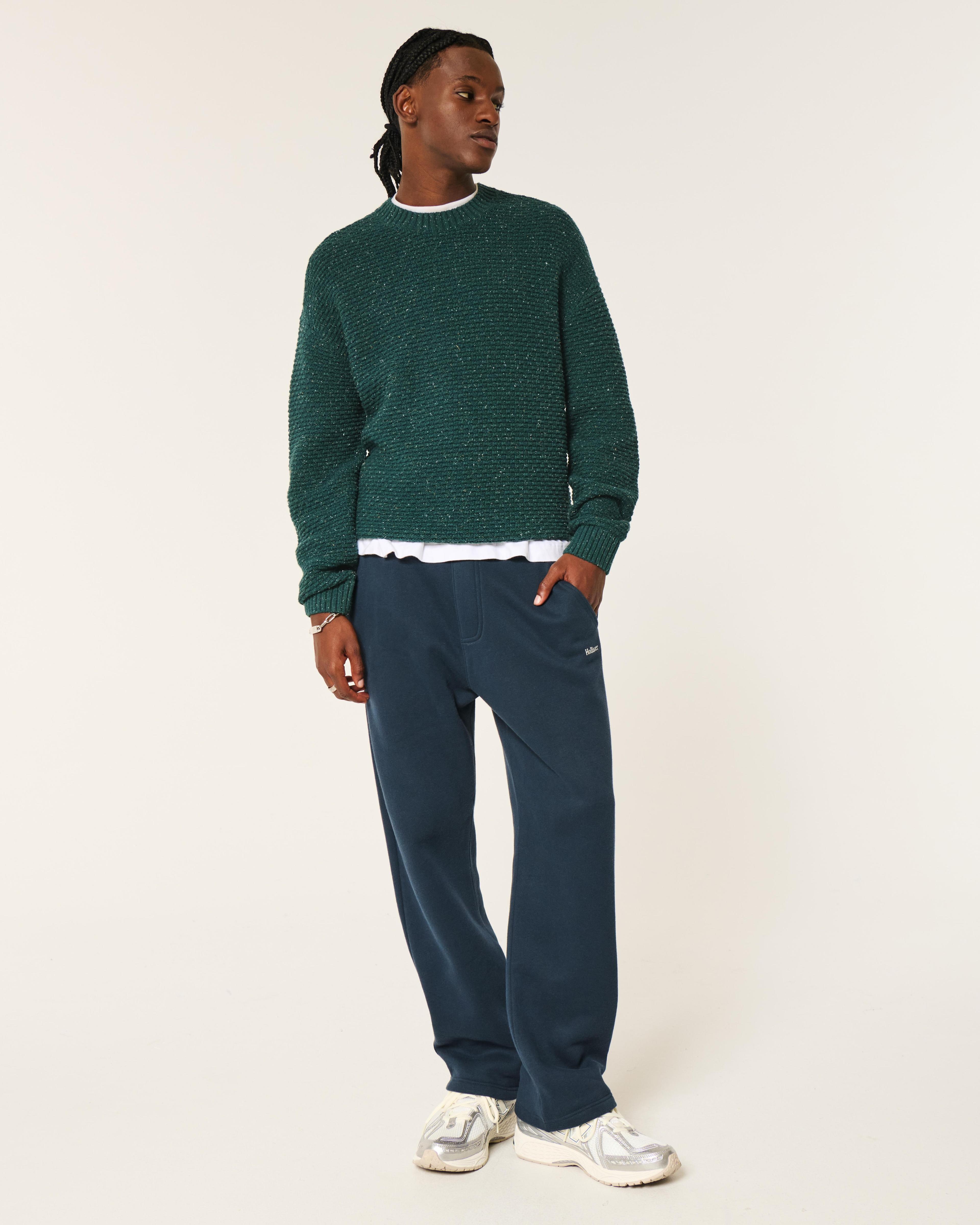 Boxy Cable-Knit Crew Sweater Product Image