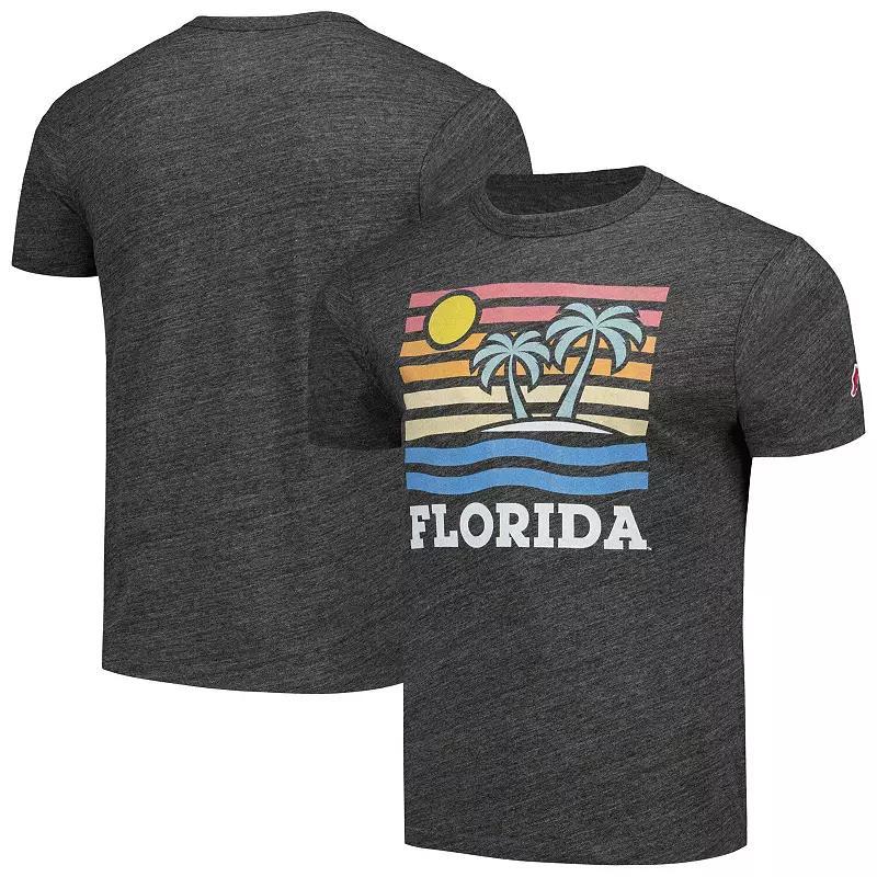 Mens League Collegiate Wear Heather Charcoal Florida Gators Hyper Local Victory Falls Tri-BlendT-Shirt Product Image