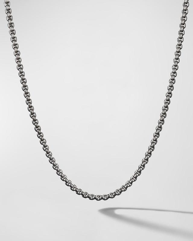 Mens Sterling Silver & Titanium Box Chain Necklace Product Image