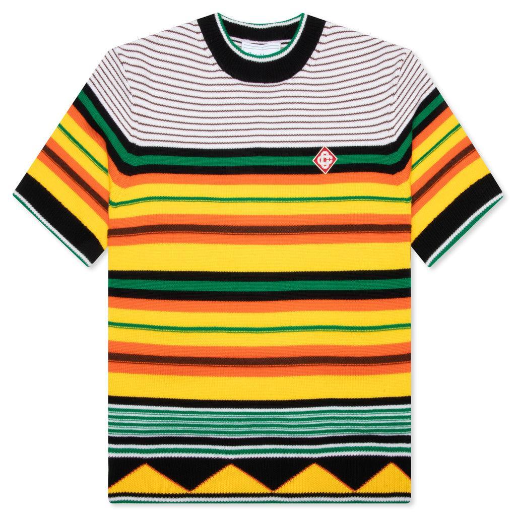 Knitted Wool Striped Tee - Multi Stripe Male Product Image