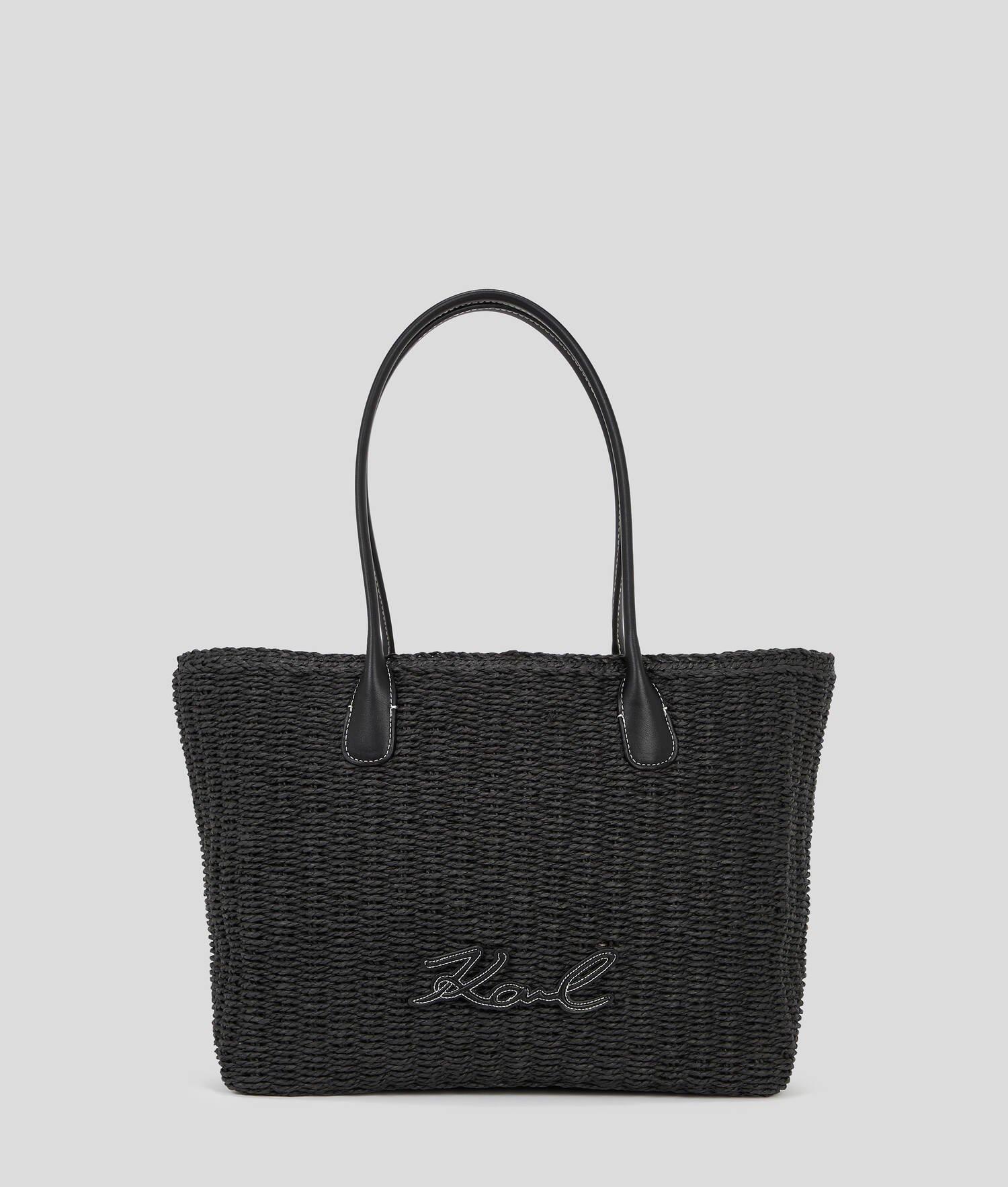 KARL LOGO RAFFIA BEACH TOTE BAG Product Image