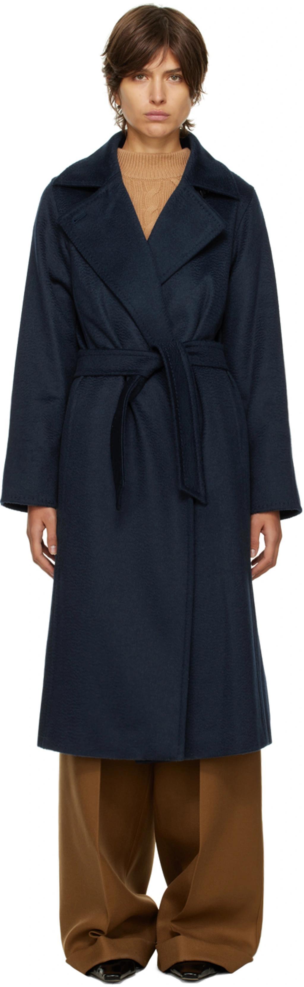 Navy Manuela Icon Coat In Blu Marino Product Image