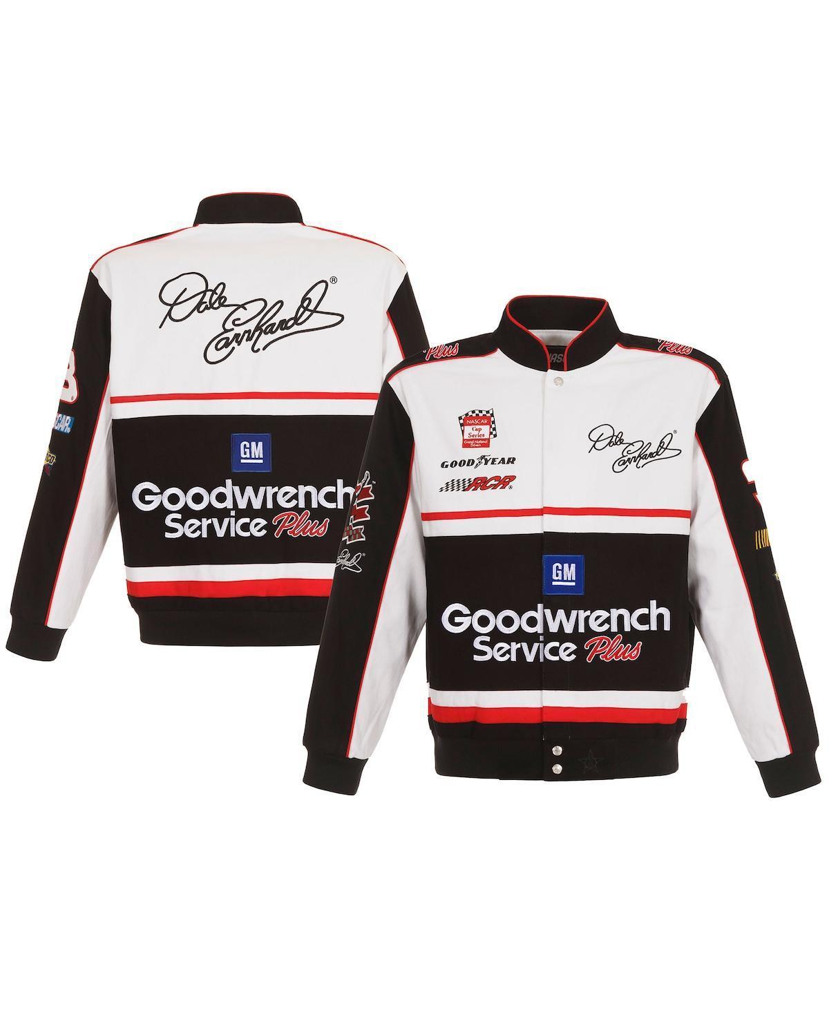 Mens Jh Design White Dale Earnhardt Goodwrench Twill Uniform Full-Snap Jacket - White Product Image