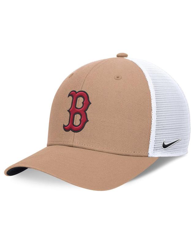 Mens Nike Boston Red Sox Khaki Rise Trucker Adjustable Hat Product Image