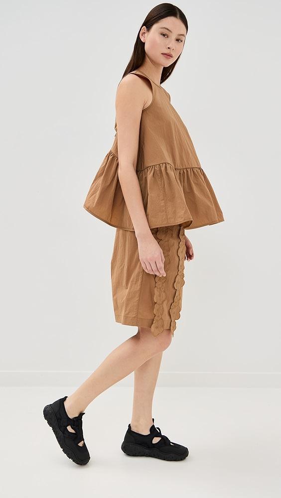 Cecilie Bahnsen Asta Top Recycled Taffeta Chestnut | Shopbop Product Image