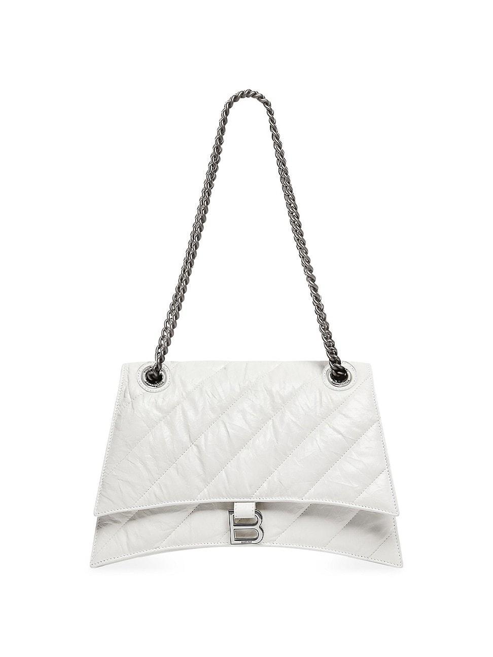 Balenciaga - Crush M Quilted Creased-leather Shoulder Bag - Womens - White Product Image