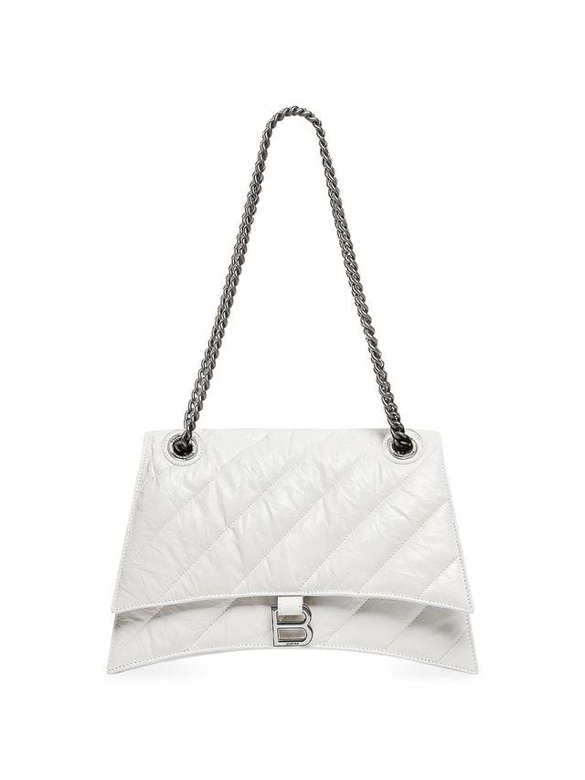 Balenciaga - Crush M Quilted Creased-leather Shoulder Bag - Womens - White Product Image