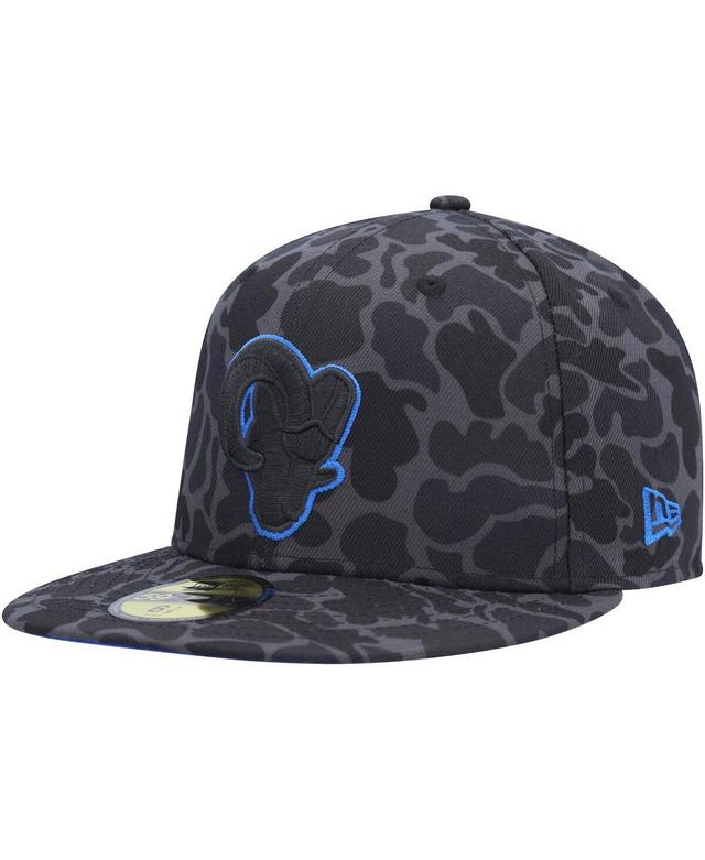 Mens New Era Black Los Angeles Rams Amoeba Camo 59FIFTY Fitted Hat Product Image