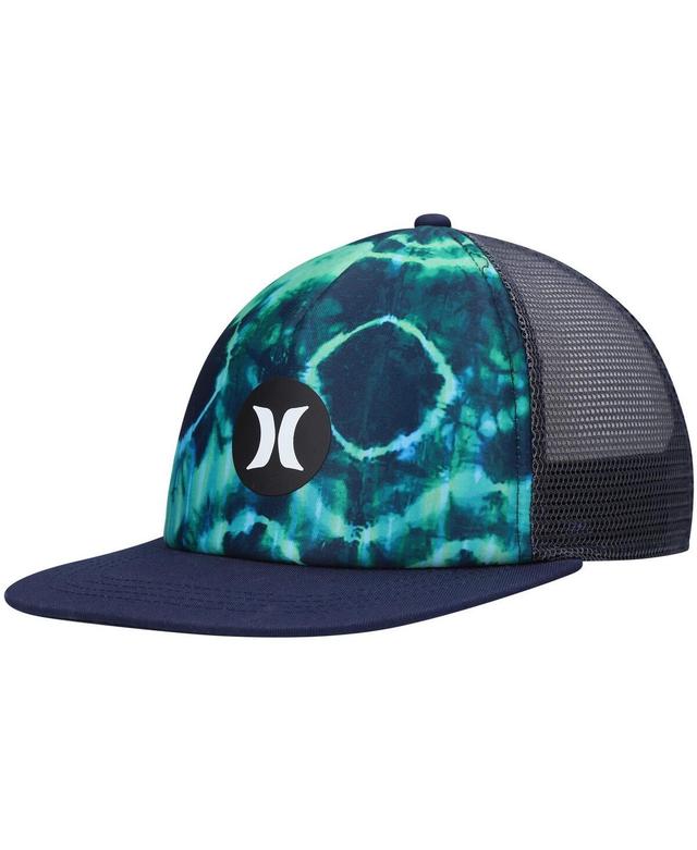 Hurley Mens Balboa Tie Dye Logo Mesh Adjustable Trucker Hat Product Image