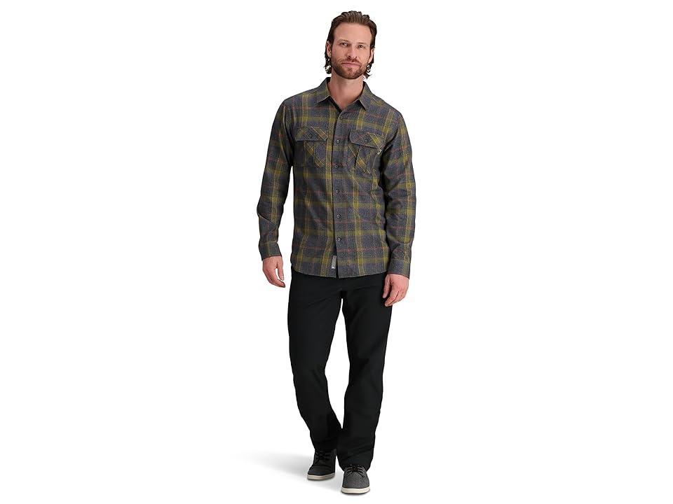 Royal Robbins Lost Coast Flannel Plaid Long Sleeve (Asphalt Westport Plaid) Men's Long Sleeve Button Up Product Image