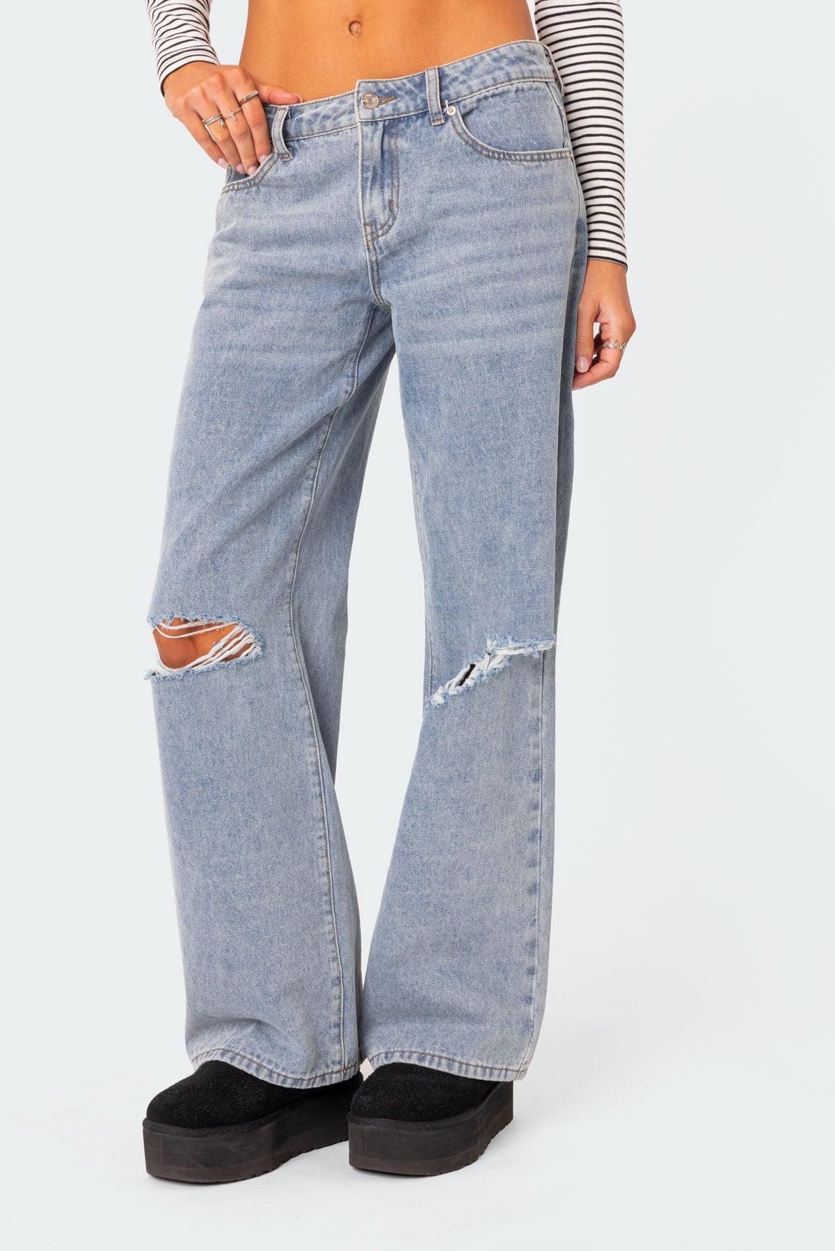 Debbie Distressed Low Rise Jeans Product Image