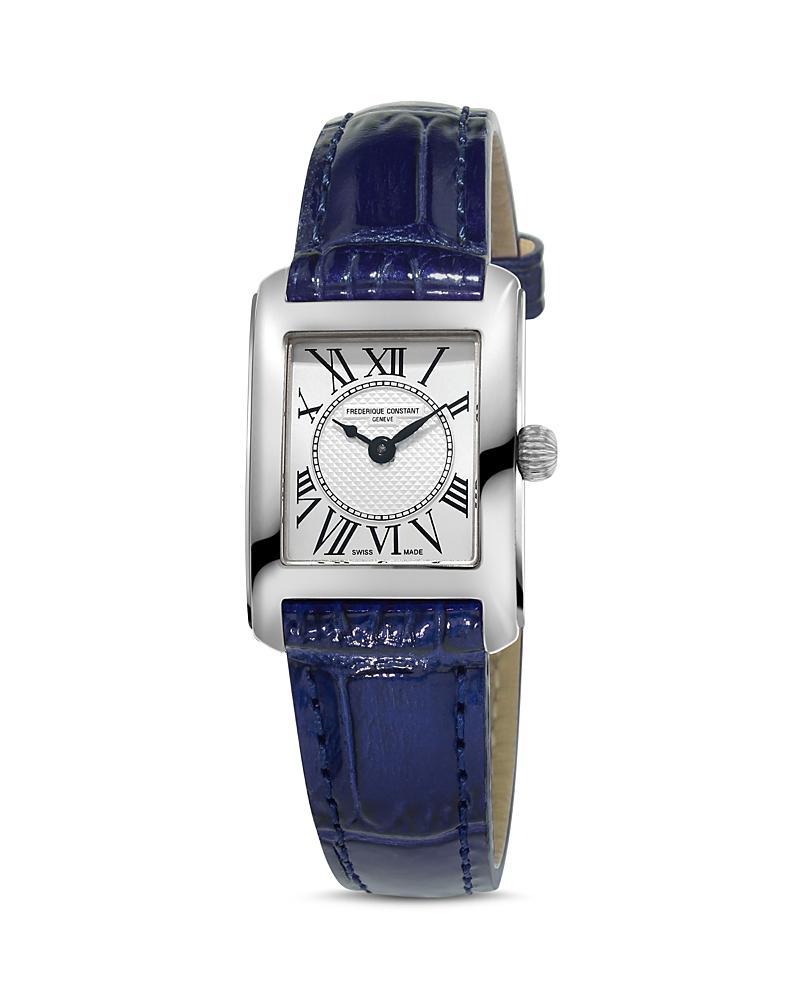 Frederique Constant Womens Swiss Classics Carree Blue Leather Strap Watch 23x21mm Product Image