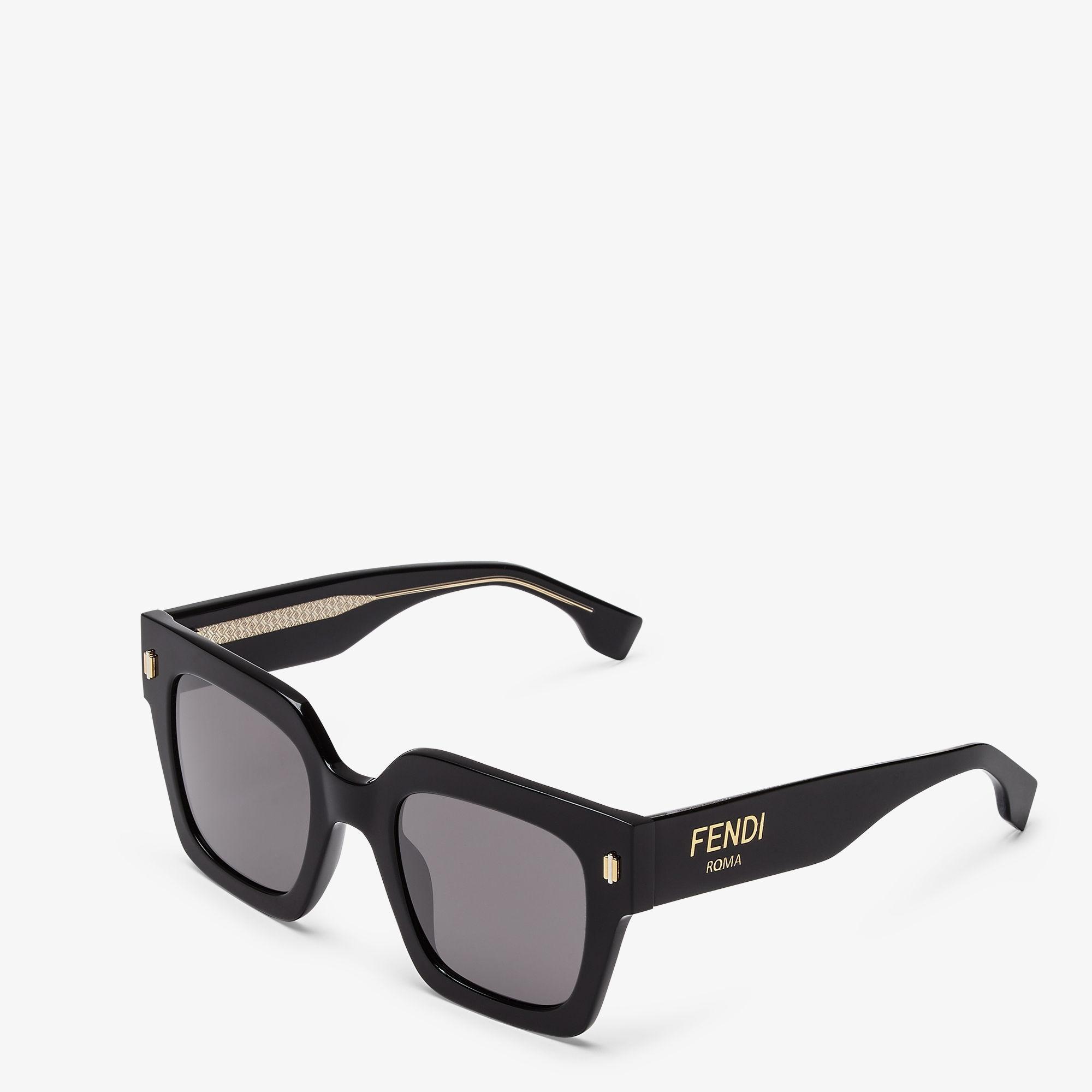 Fendi RomaBlack acetate sunglasses with low fitting bridge Product Image