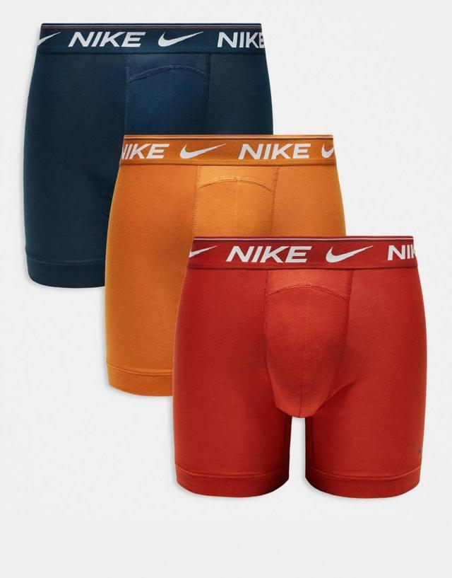 Nike Dri-Fit ultra comfort 3 pack boxer brief in red/orange/navy Product Image