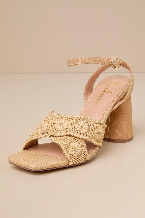 Chaya Natural Raffia Ankle Strap High Heel Sandals product image