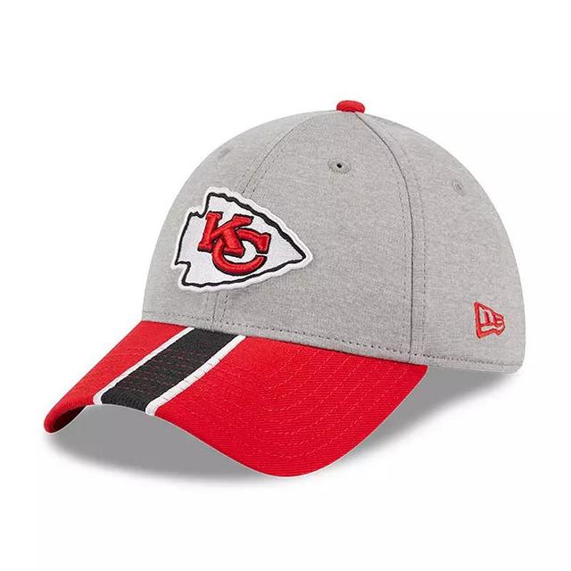 Mens New Era Heather Gray/Red Kansas City Chiefs Striped 39THIRTY Flex Hat Product Image