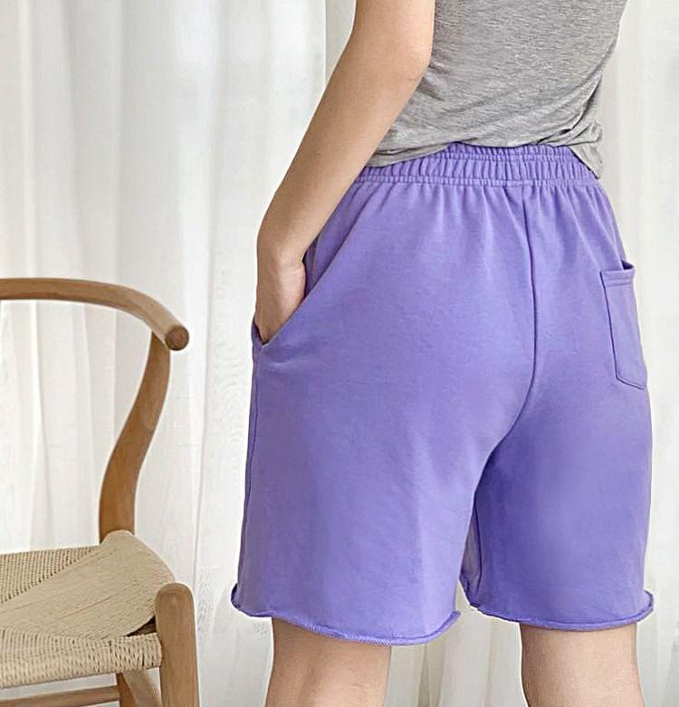 Elastic Waist Plain Shorts Product Image