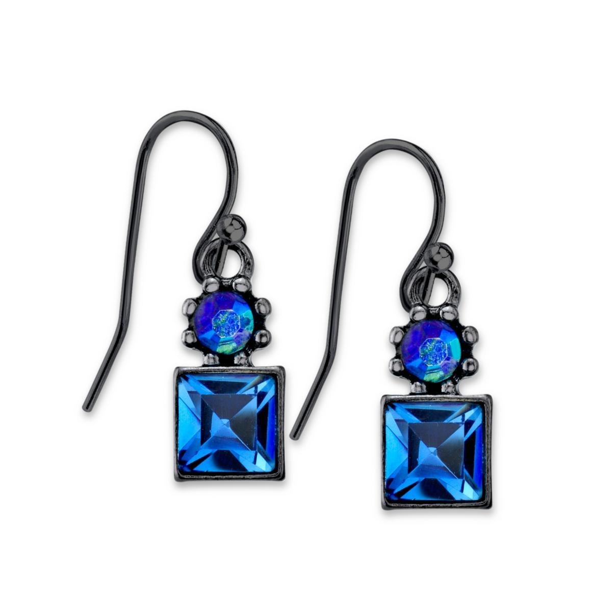 2028 Black-Tone Blue Drop Earrings Product Image