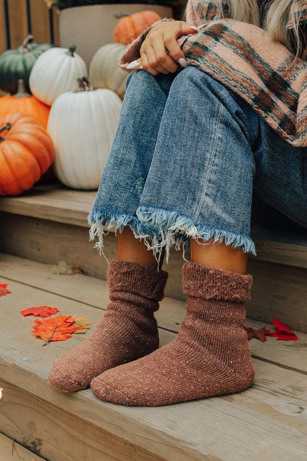 Autumn Charm Knit Socks In Rustic Rose Product Image