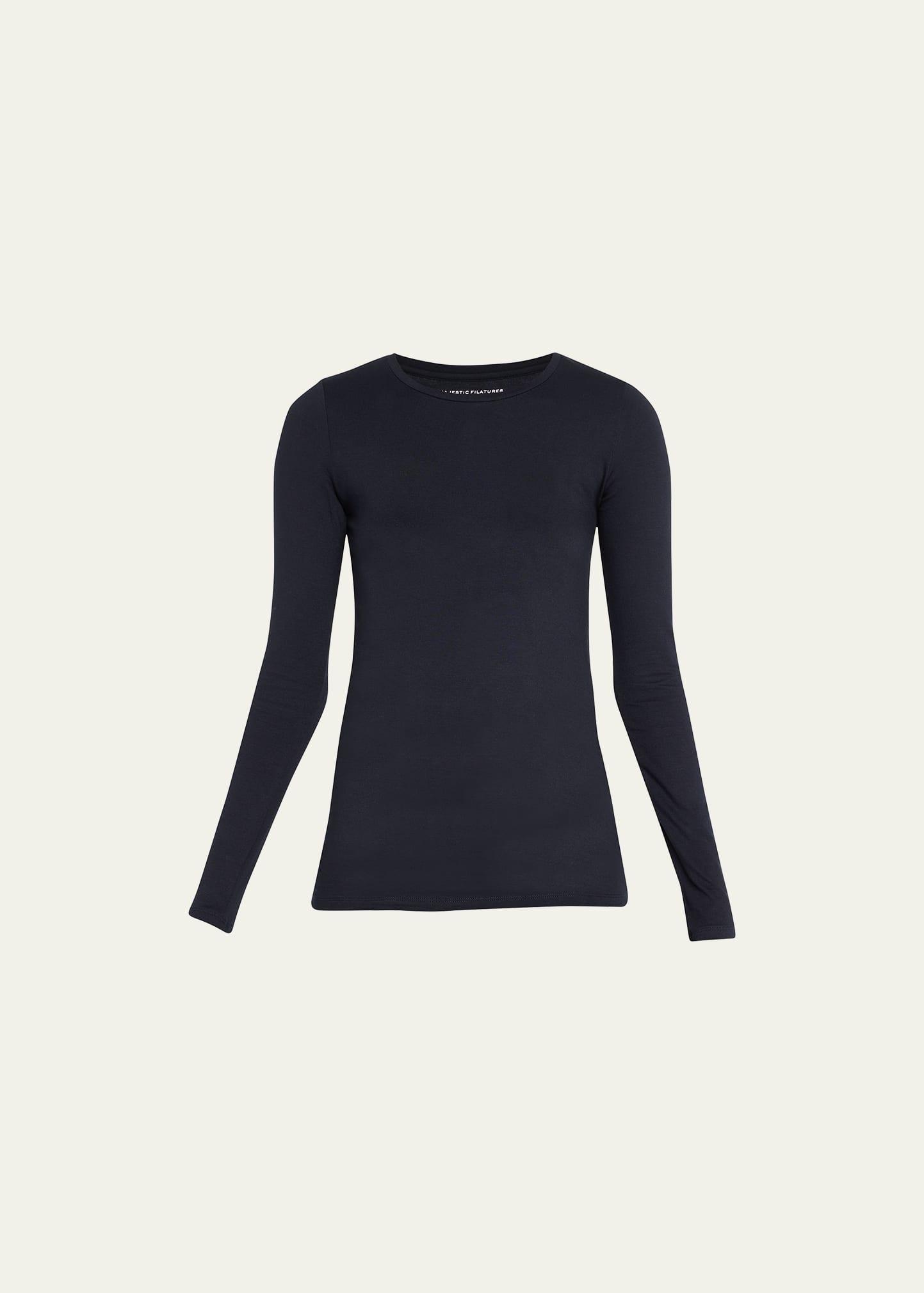 Womens Soft Touch Crewneck Long-Sleeve Top Product Image