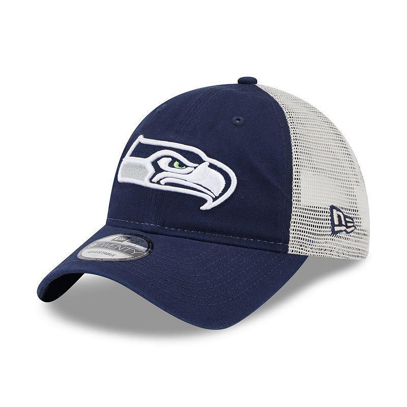 Mens New Era Navy/Natural Seattle Seahawks Loyal 9TWENTY Trucker Hat Product Image