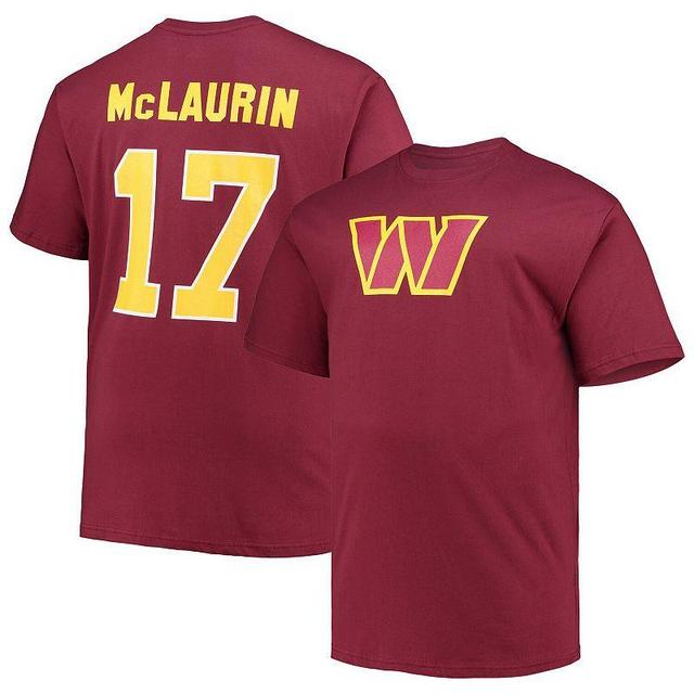 Mens Fanatics Branded Terry McLaurin Burgundy Washington Commanders Big & Tall Player Name & Number T-Shirt Product Image