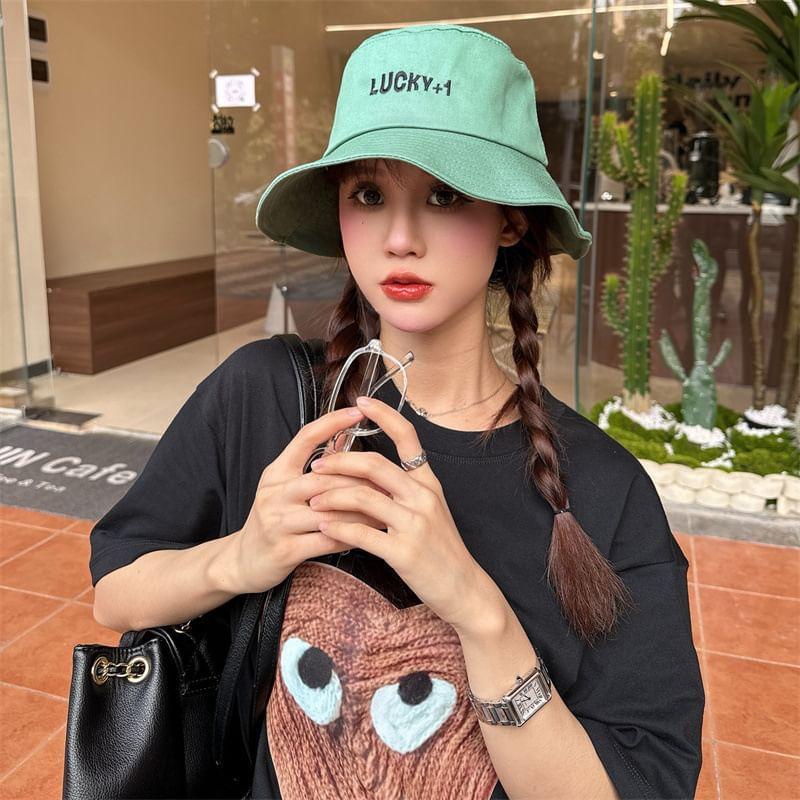 Cat Embroidered Bucket Hat Product Image