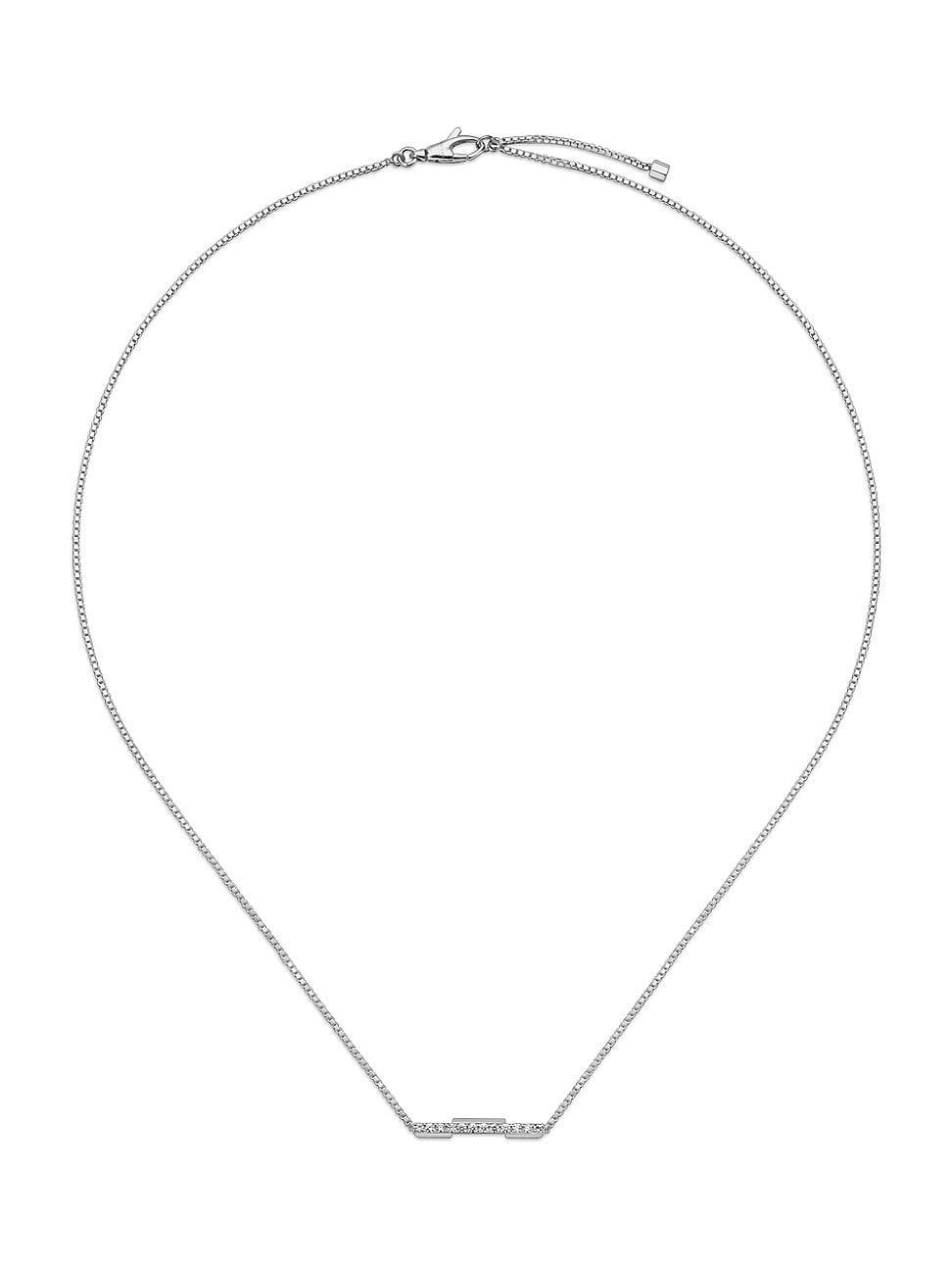 Womens Link To Love 18K White Gold & Diamond Necklace Product Image