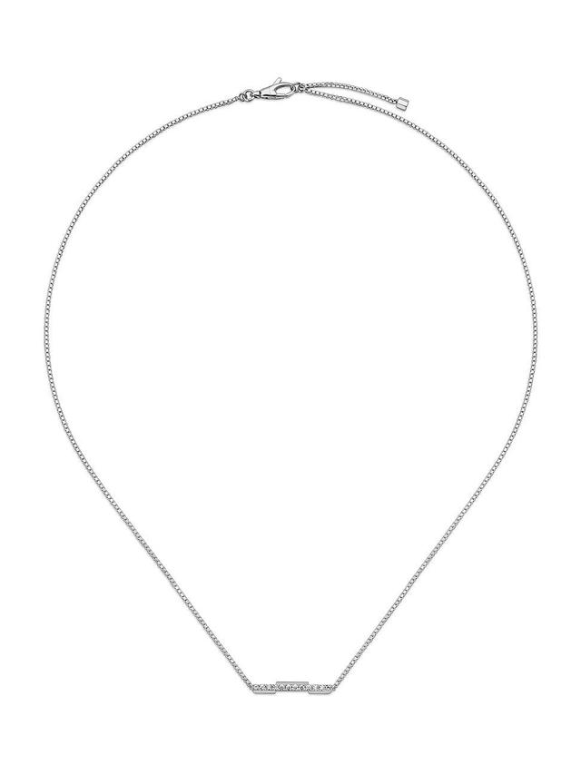 Womens Link To Love 18K White Gold & Diamond Necklace Product Image