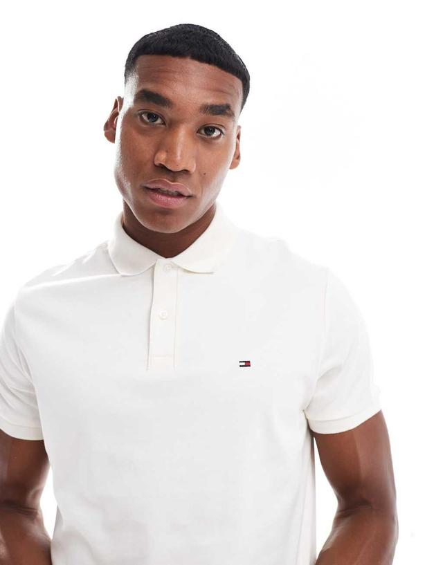 Tommy Hilfiger cotton essential polo shirt in ivory Product Image