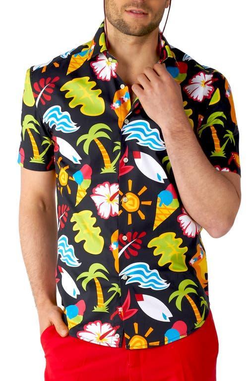 OppoSuits Tropical Thunder Stretch Short Sleeve Button-Up Shirt Product Image