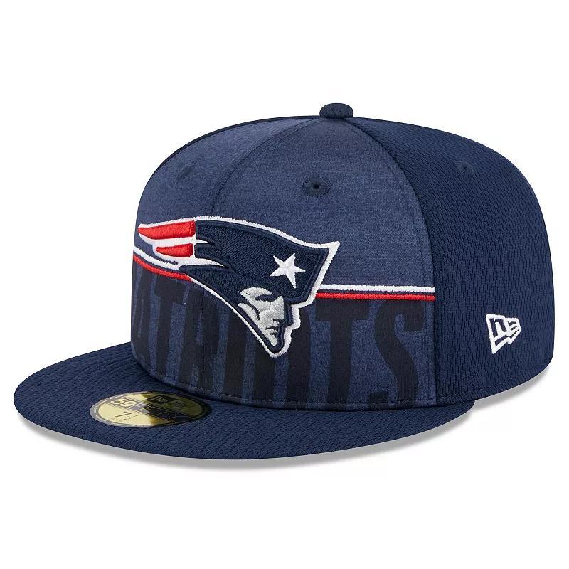 Mens New Era New England Patriots 2023 NFL Training Camp 59FIFTY Fitted Hat Blue Product Image