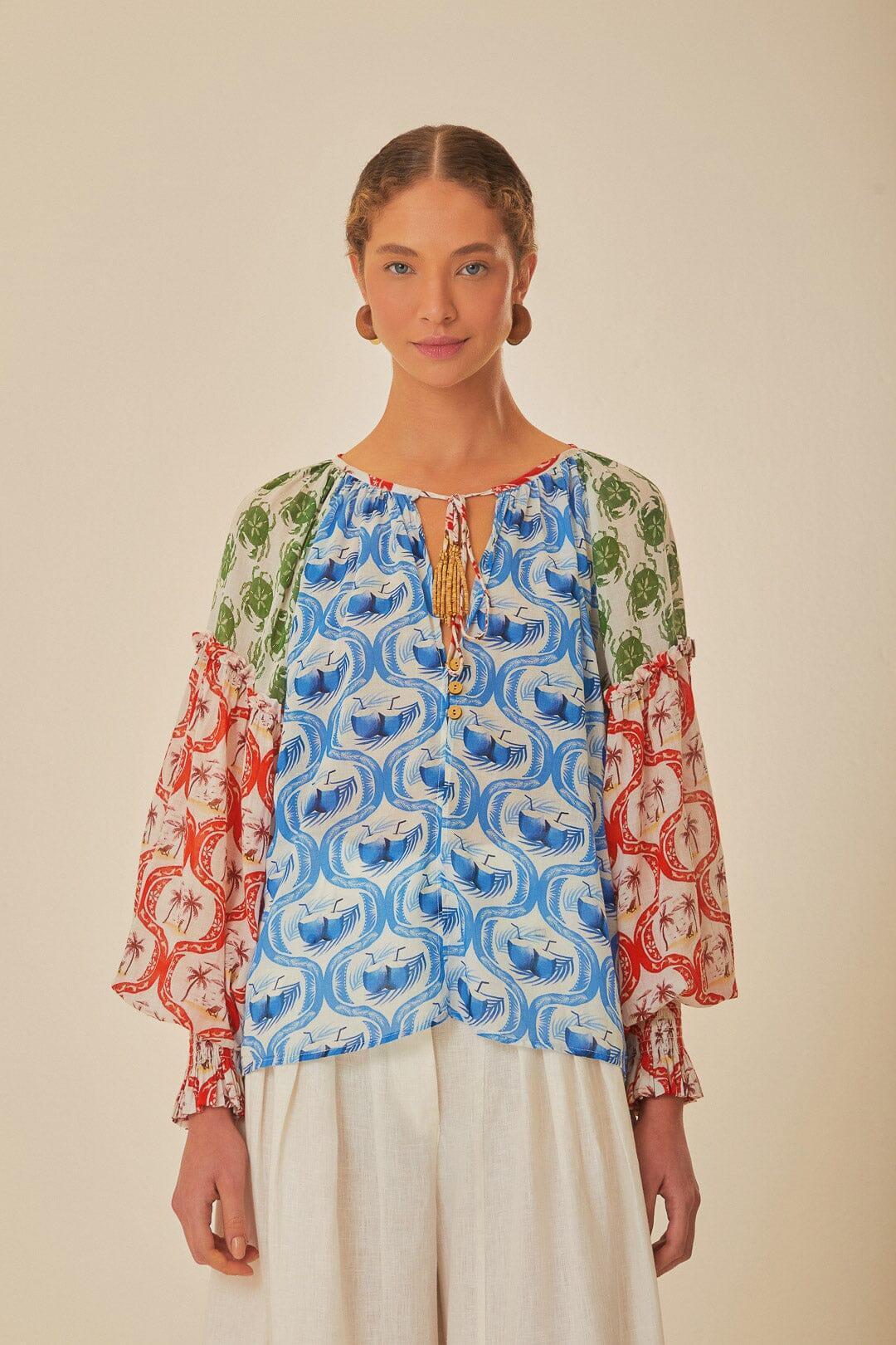 Multicolor Summer Mix Blouse, SUMMER MIX / XL Product Image