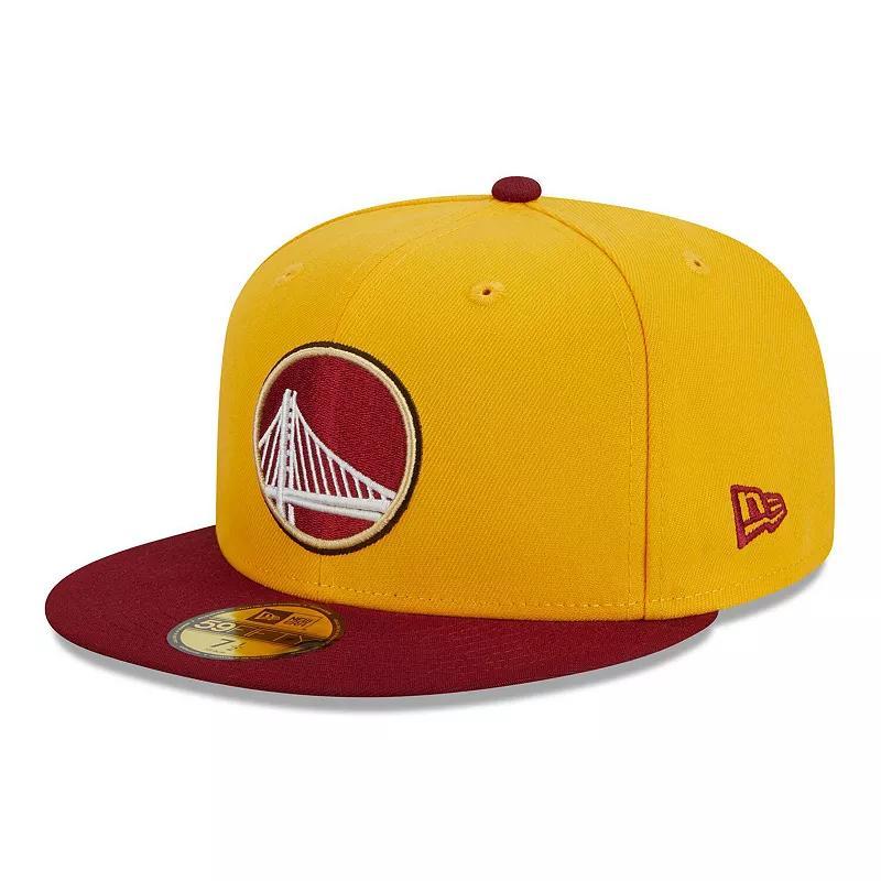 Mens New Era /Red Golden State Warriors Fall Leaves 2-Tone 59FIFTY Fitted Hat Product Image