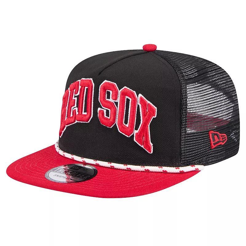 Mens New Era Boston Red Sox Throwback Meshback Golfer Hat Product Image