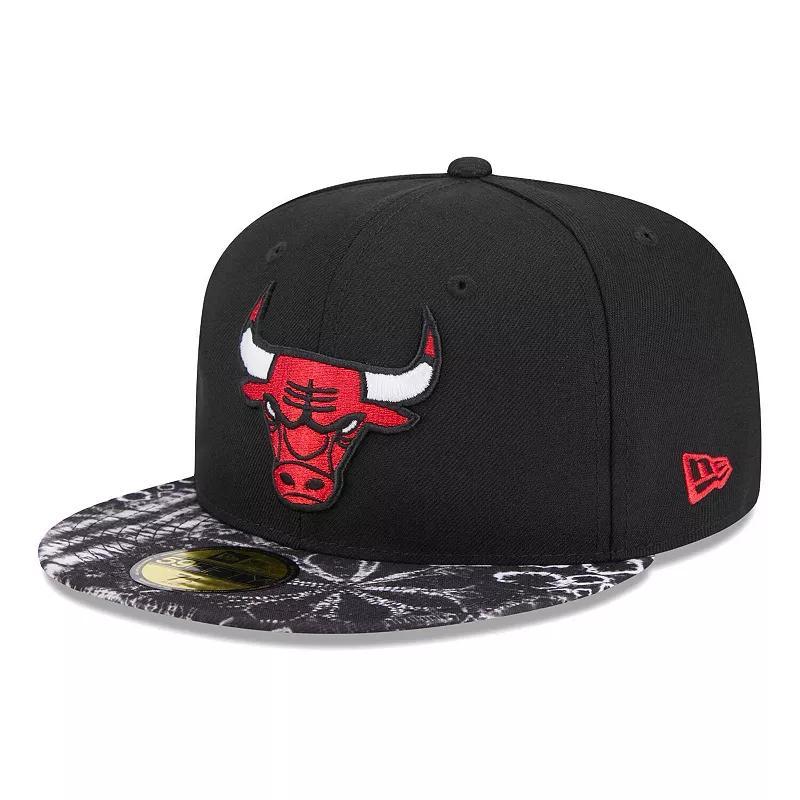 Mens New Era Black Chicago Bulls Coral Reef Visor 59FIFTY Fitted Hat Product Image