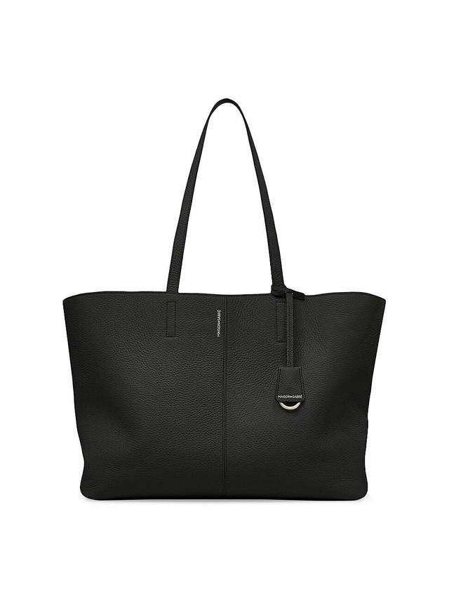 Womens Large Leather Snap Soft Tote Product Image