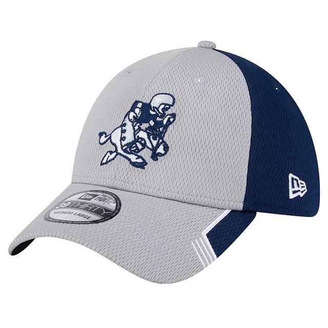 Mens New Era Gray Dallas Cowboys Retro Joe Active Visor Trim 39THIRTY Flex Hat Product Image