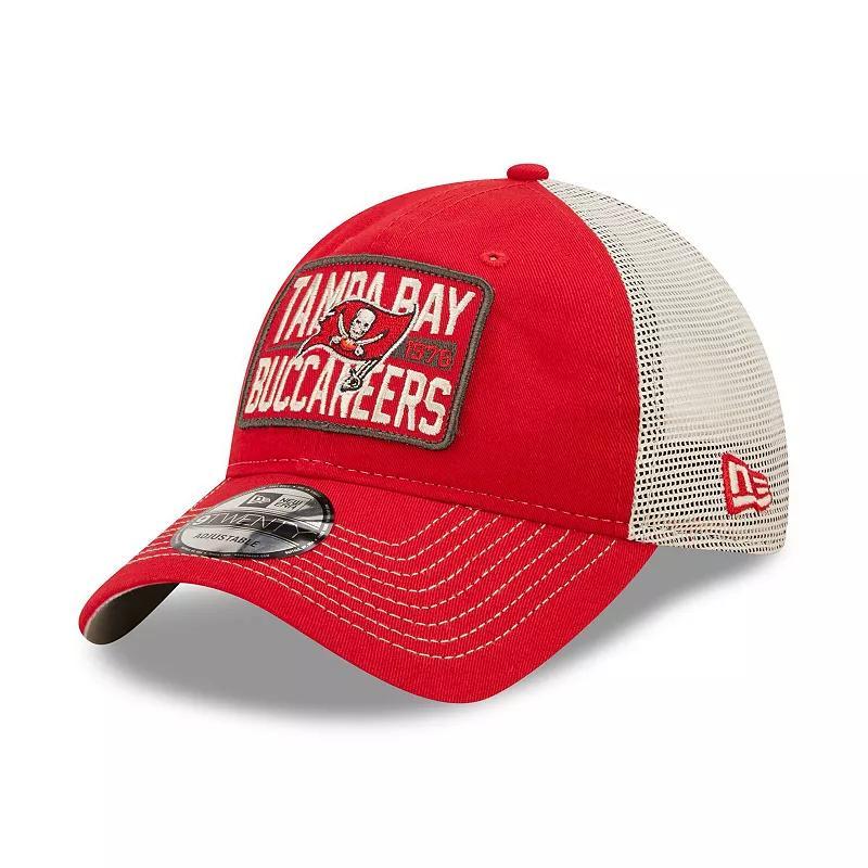 Mens New Era /Natural Tampa Bay Buccaneers Devoted Trucker 9TWENTY Snapback Hat Product Image