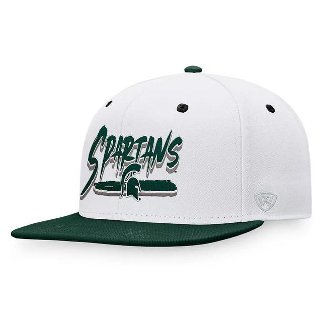 Mens Top of the World White Michigan State Spartans Sea Snapback Hat - White Product Image