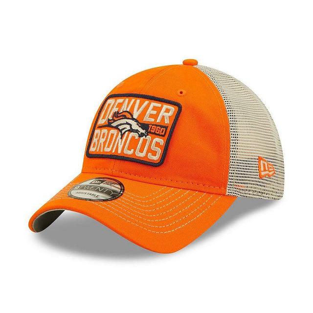 Mens New Era /Natural Denver Broncos Devoted Trucker 9TWENTY Snapback Hat Product Image