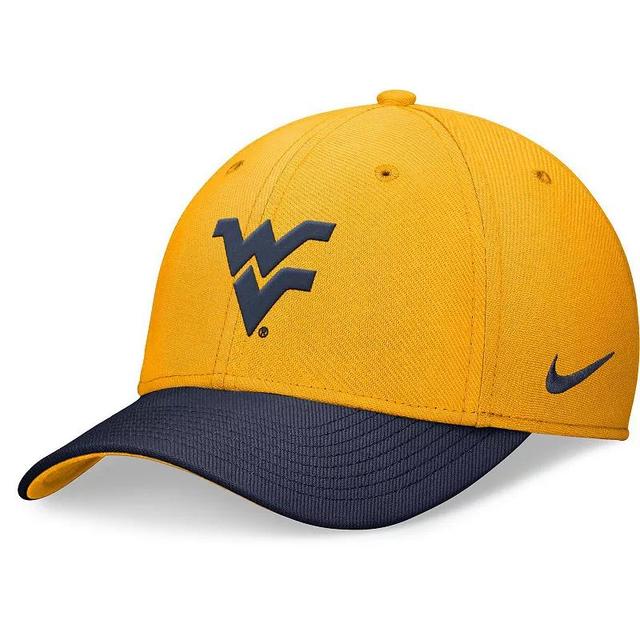 Nike Mens Gold West Virginia Mountaineers Rise Swoosh Flex Hat - Gold, Navy Product Image