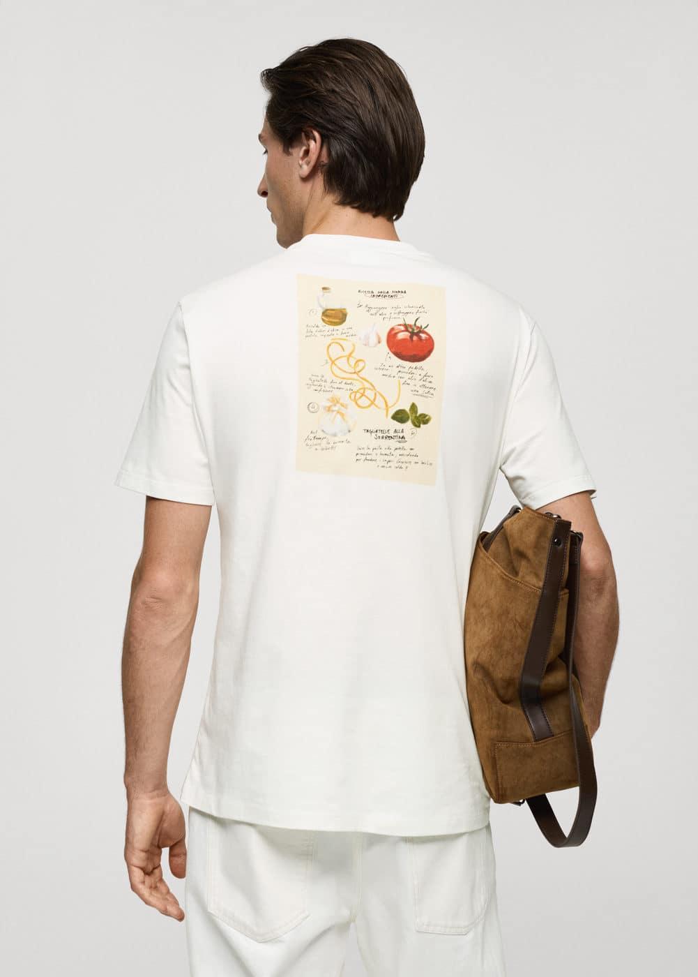 MANGO MAN - Regular fit printed cotton t-shirt off whiteMen Product Image