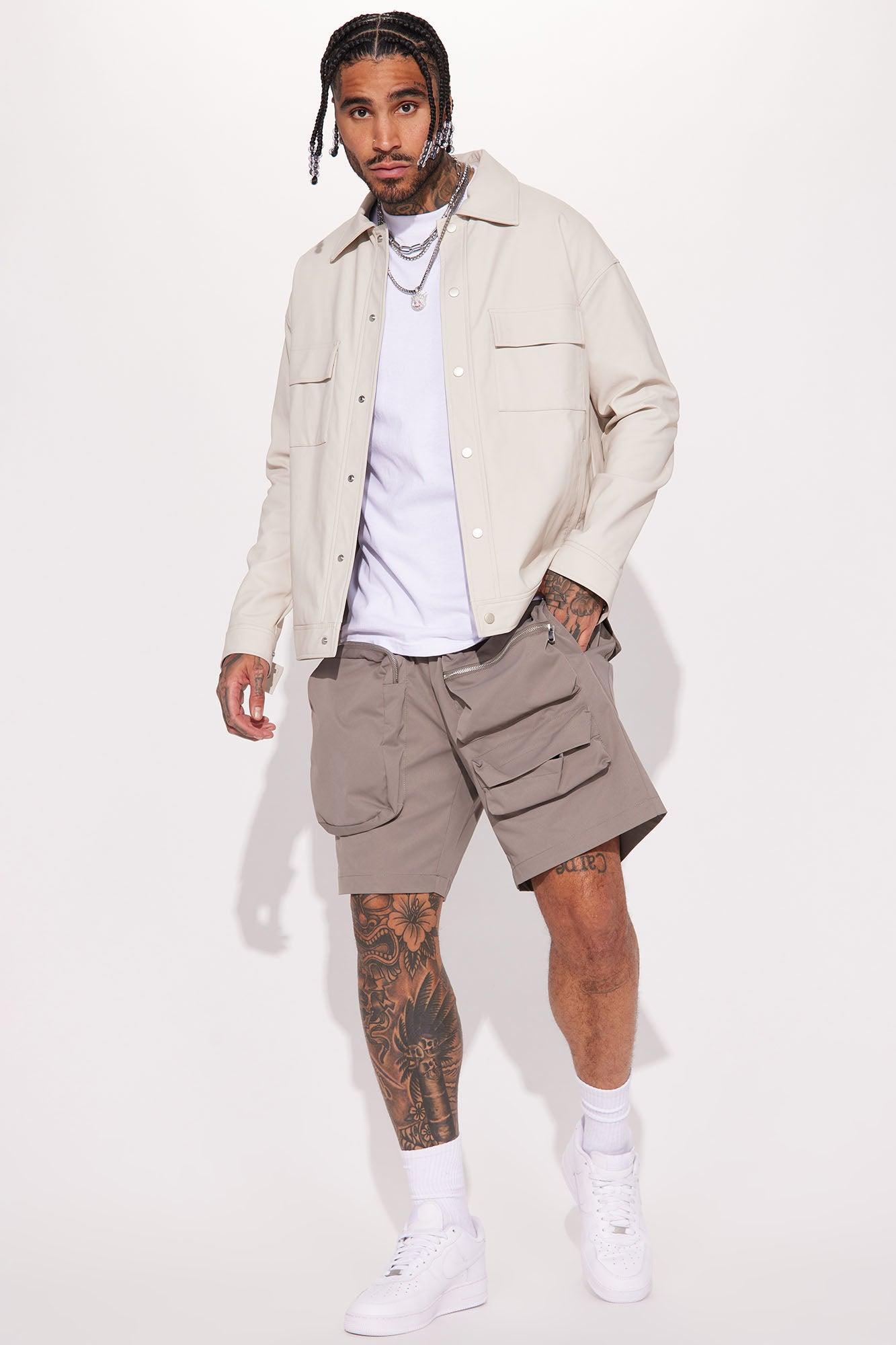 Starstruck Utility Cargo Shorts - Grey Product Image