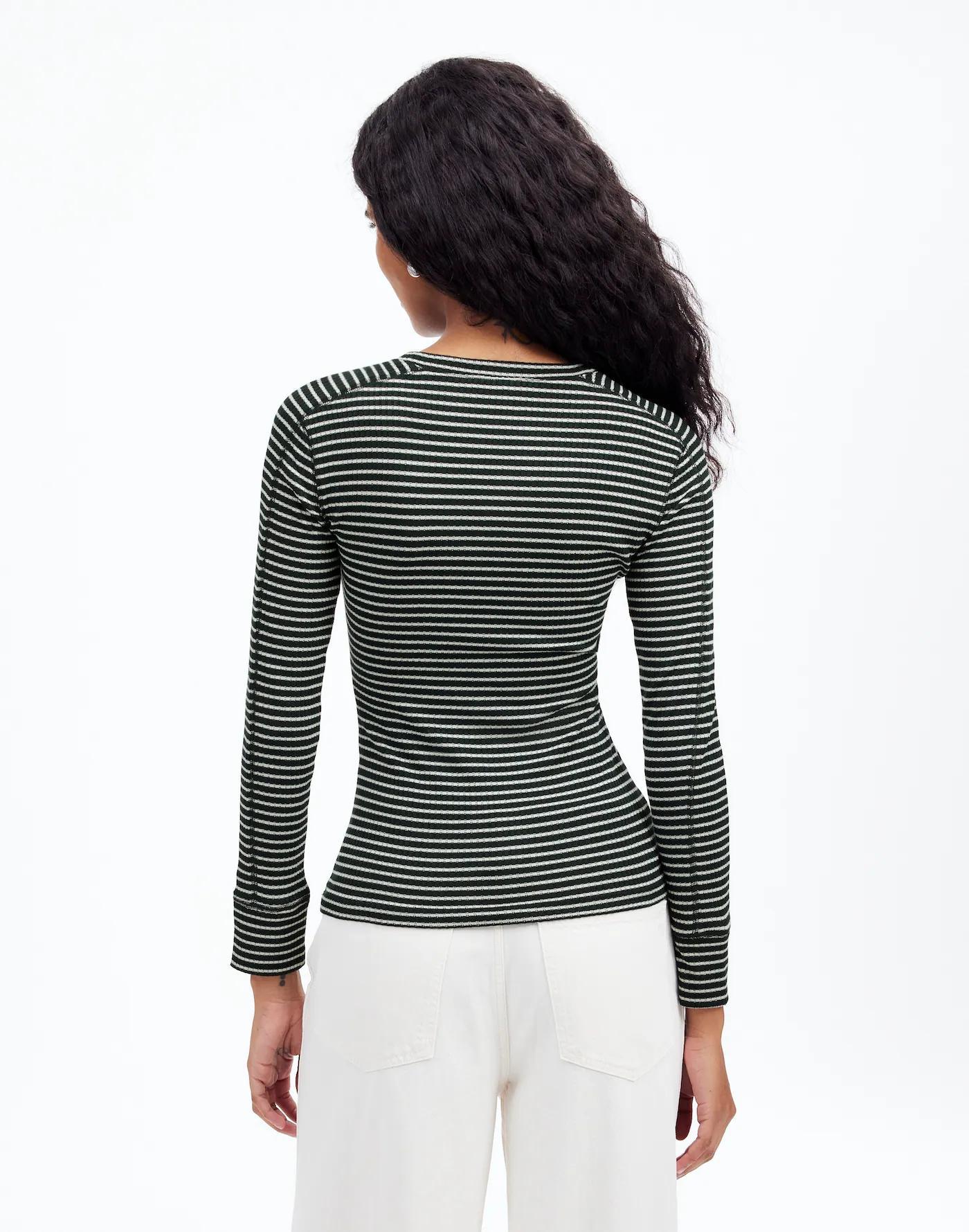 Ribbed Crewneck Long-Sleeve Tee Product Image