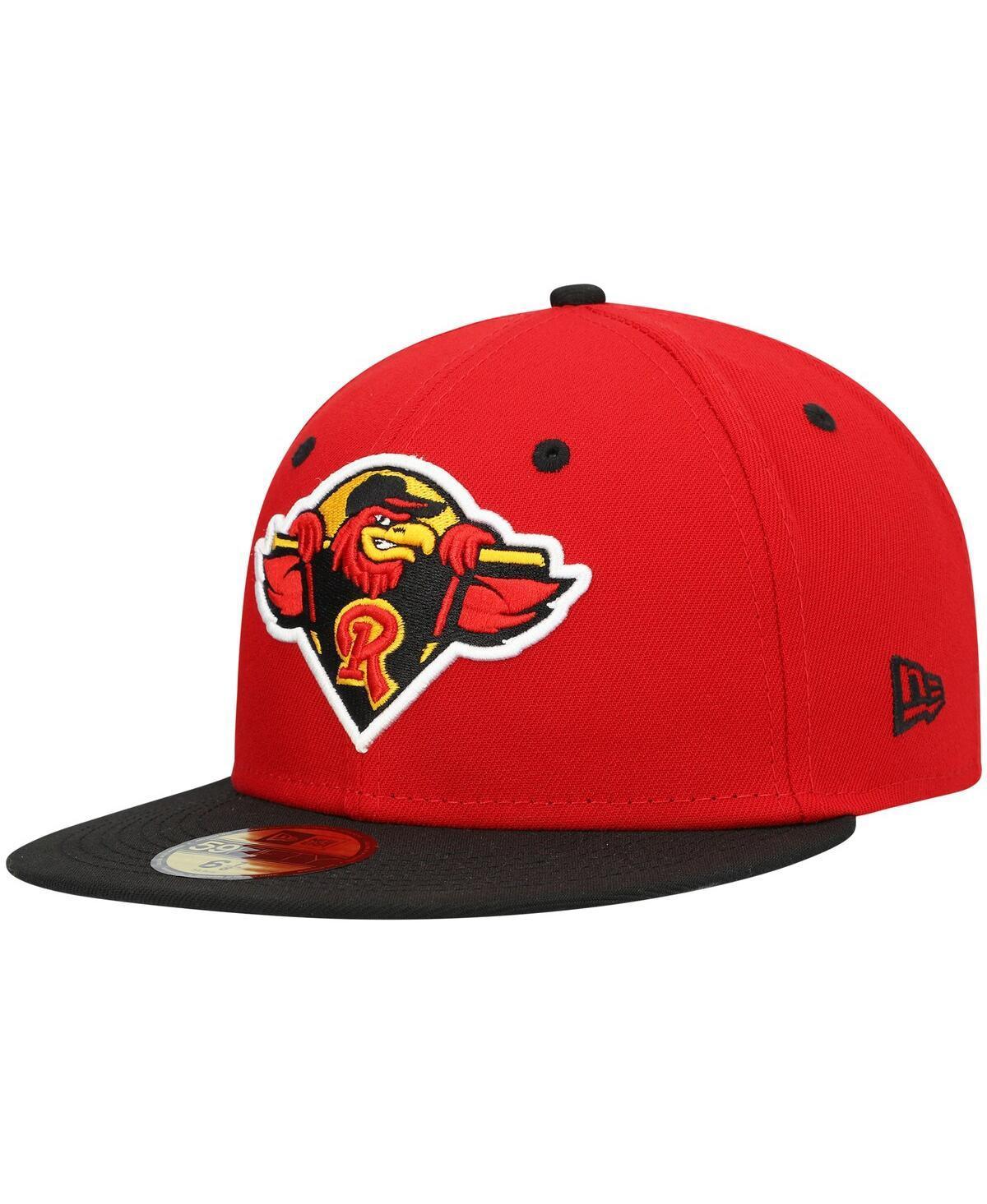 Mens New Era Red Rochester Red Wings Authentic Collection Road 59FIFTY Fitted Hat Product Image