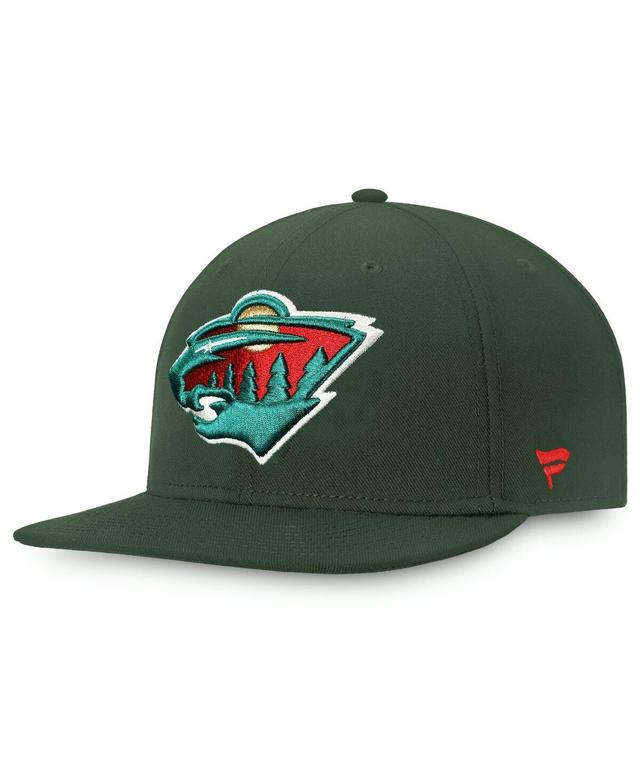 Mens Fanatics Green Minnesota Wild Core Primary Logo Fitted Hat Product Image