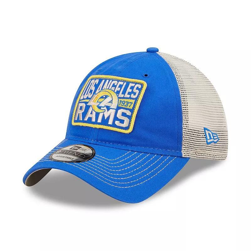 Mens New Era Royal/Natural Los Angeles Rams Devoted Trucker 9TWENTY Snapback Hat Product Image